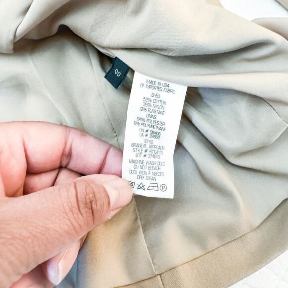 Theory Braneve Appraach Pleated Peplum Blazer Sand SZ00 - Picture 3 of 5